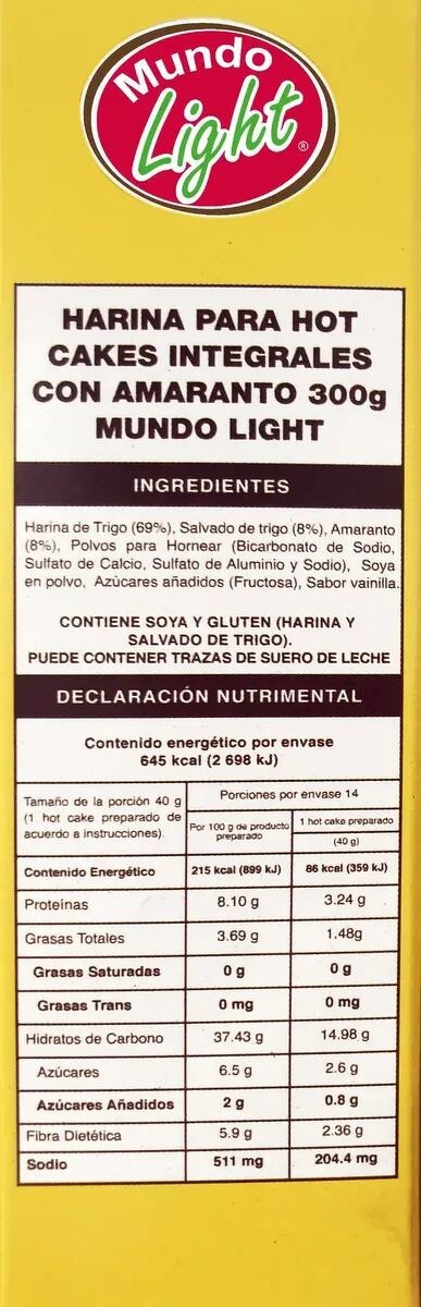 Harina Para Hot Cakes Integrales Con Amaranto