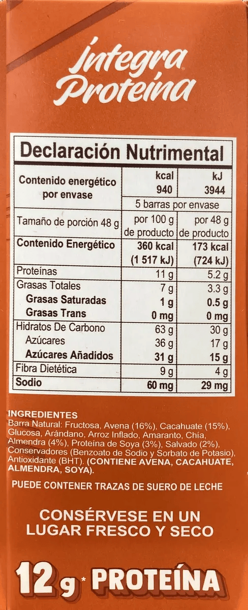 Barra Multigrano con Ar&aacute;ndano